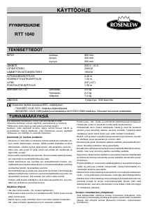 Käyttöohje Rosenlew RTT1040 Pesukone