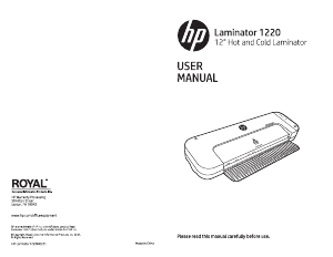 Manual HP 1220 Laminator