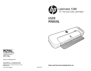 Manual HP 1240 Laminator