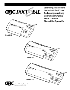 Handleiding GBC DocuSeal 40 Lamineermachine