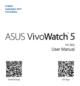 Handleiding Asus HC-B05 VivoWatch 5 Smartwatch