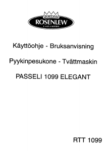 Käyttöohje Rosenlew RTT1099 Pesukone