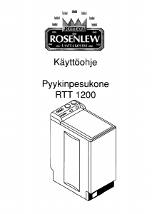 Käyttöohje Rosenlew RTT1200 Pesukone