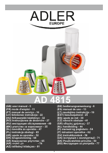 Kullanım kılavuzu Adler AD 4815 Spiral rende