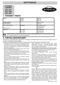 Käyttöohje Rosenlew RTT1241 Pesukone