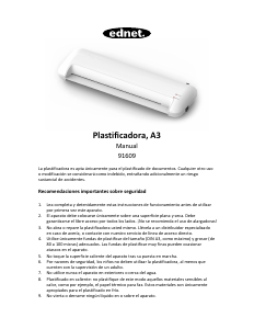 Manual de uso Ednet 91609 Plastificadora