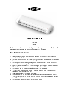 Manual Ednet 91610 Laminator