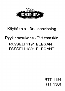 Käyttöohje Rosenlew RTT1301 Pesukone
