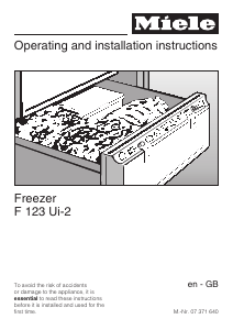 Manual Miele F 123 Ui-2 Freezer