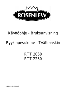Käyttöohje Rosenlew RTT2060 Pesukone