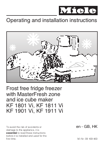 Manual Miele F 1801 Vi Freezer
