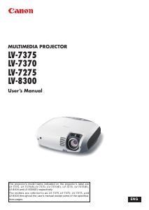 Manual Canon LV-7275 Projector