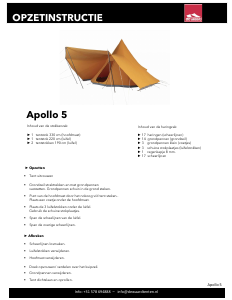 Handleiding De Waard Apollo 5 Tent