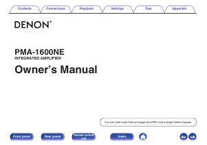 Manual Denon PMA-1600NE Amplifier