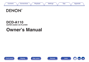 Manual Denon DCD-A110 CD Player