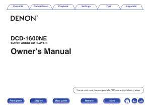 Manual Denon DCD-1600NE CD Player