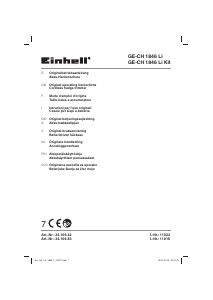 Bedienungsanleitung Einhell GE-CH 1846 Li Heckenschere
