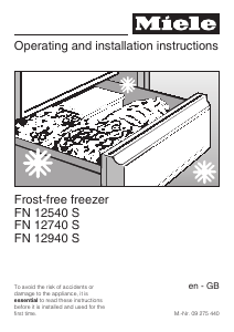 Manual Miele FN 12540 S Freezer
