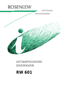 Käyttöohje Rosenlew RW601 Astianpesukone