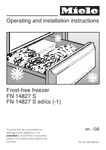 Manual Miele FN 14827 S ed/cs Freezer