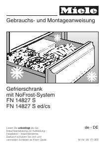 Bedienungsanleitung Miele FN 14827 S ed/cs Gefrierschrank