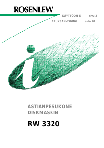 Käyttöohje Rosenlew RW3320 Astianpesukone