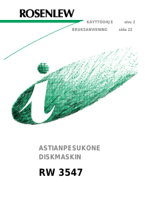 Käyttöohje Rosenlew RW3547 Astianpesukone