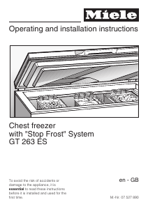 Manual Miele GT 263 ES Freezer