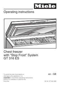 Manual Miele GT 316 ES Freezer