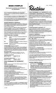 Mode d’emploi Robertshaw C300-206 Thermostat