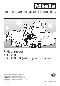 Manual Miele KD 1450 S Fridge-Freezer