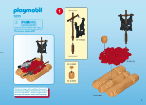 Manuale Playmobil set 5655 Pirates Zattera dei pirati