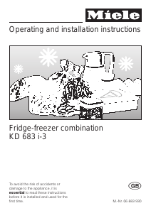 Manual Miele KD 683 i-3 Fridge-Freezer
