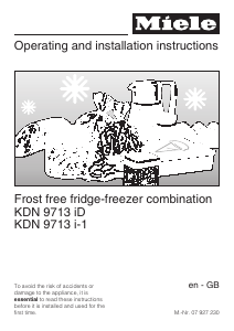 Manual Miele KDN 9713 iD Fridge-Freezer