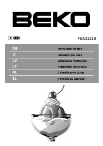 Handleiding BEKO FSA 21320 Vriezer