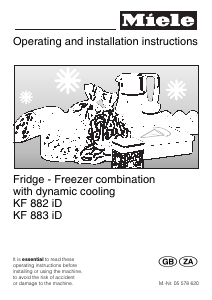Manual Miele KF 882 iD Fridge-Freezer