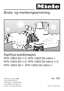Bruksanvisning Miele KFN 12923 SD edt/cs-1 Kjøle-fryseskap