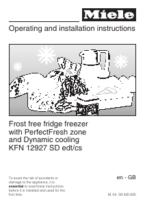 Manual Miele KFN 12927 SD edt Fridge-Freezer