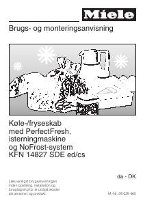 Brugsanvisning Miele KFN 14827 SDE Køle-fryseskab