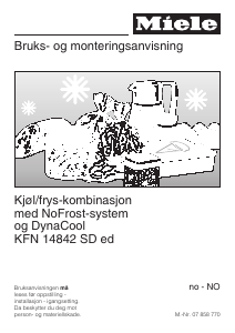 Bruksanvisning Miele KFN 14842 SD Kjøle-fryseskap