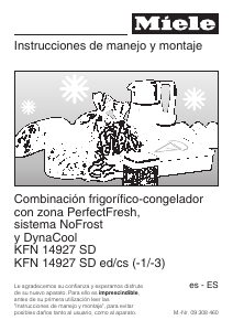 Manual de uso Miele KFN 14927 SD ed/cs Frigorífico combinado