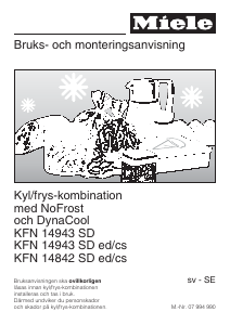 Bruksanvisning Miele KFN 14943 SD ed/cs Kyl-frys