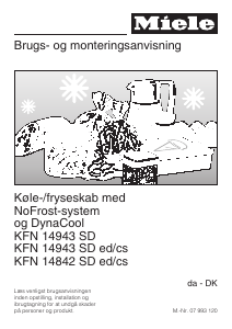 Brugsanvisning Miele KFN 14943 SD ed/cs Køle-fryseskab