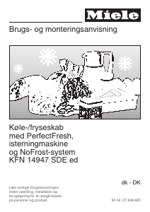 Brugsanvisning Miele KFN 14947 SDE Køle-fryseskab