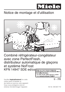 Mode d’emploi Miele KFN 14947 SDE Réfrigérateur combiné