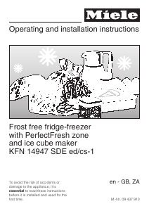 Manual Miele KFN 14947 SDE ed/cs Fridge-Freezer