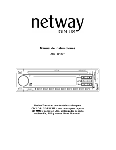 Manual de uso Netway ACD-8012BT Radio para coche