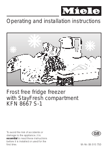 Manual Miele KFN 8667 S-1 Fridge-Freezer