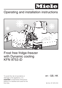 Manual Miele KFN 9753 iD Fridge-Freezer