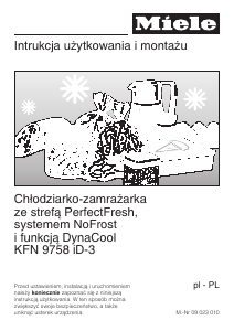 Instrukcja Miele KFN 9758 iD-3 Lodówko-zamrażarka